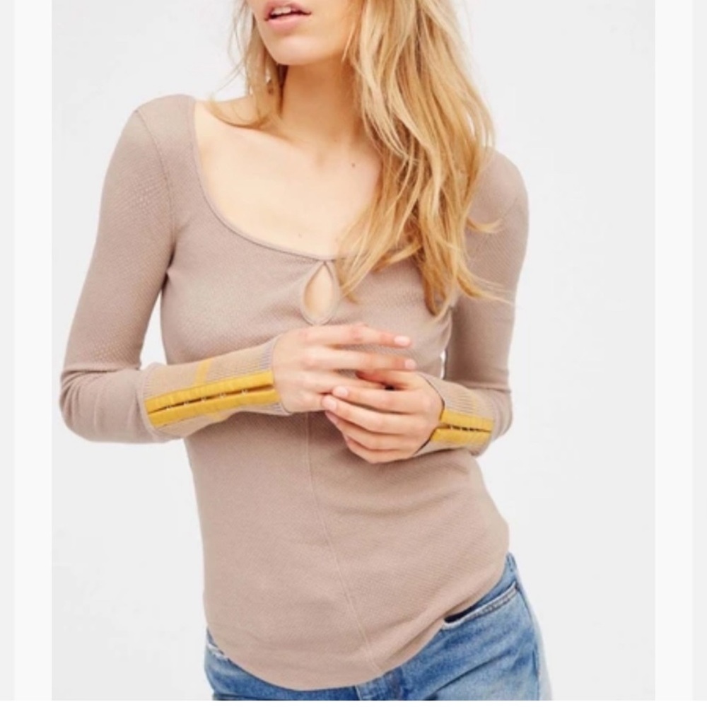 Free People We the Free Mod Stripe Cuff Thermal Top